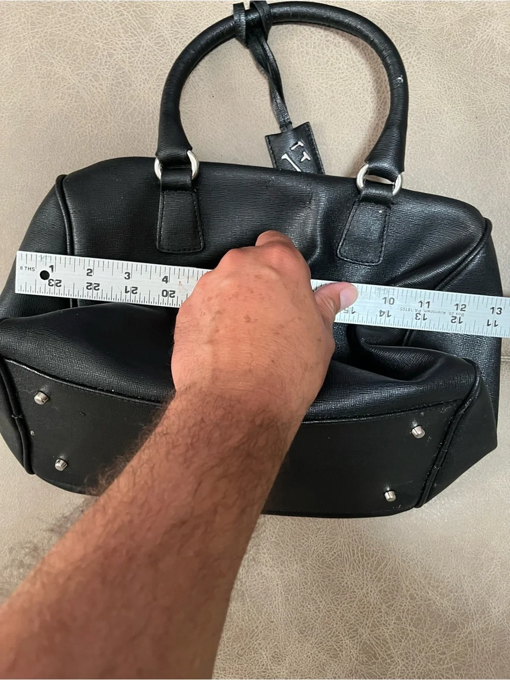 FURLA GENUINE LEATHER Classic Black Leather Satchel Handbag - Women's Bag